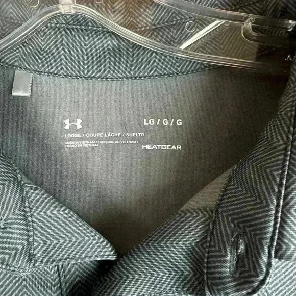 Under Armour Men's Polo Performance Large Gray Short Sleeves Shirt - Picture 2 of 3